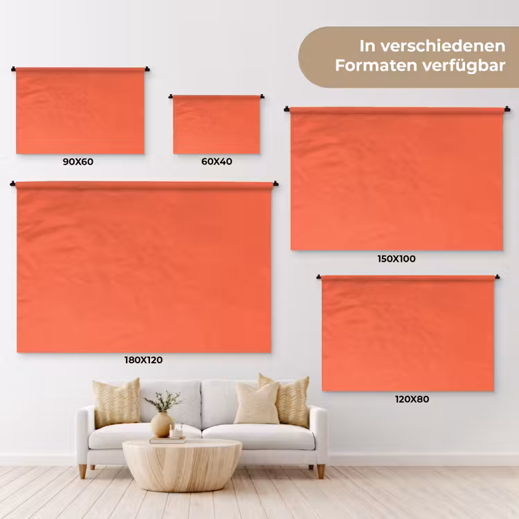 Sunset - Salmon - Oranje Wandkleed katoen klein 269 -tsfeer8_DE