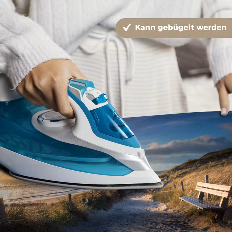 Zonsondergang - Strand - Duin - Gras - Bank Wandkleed katoen klein -tsfeer9_DE