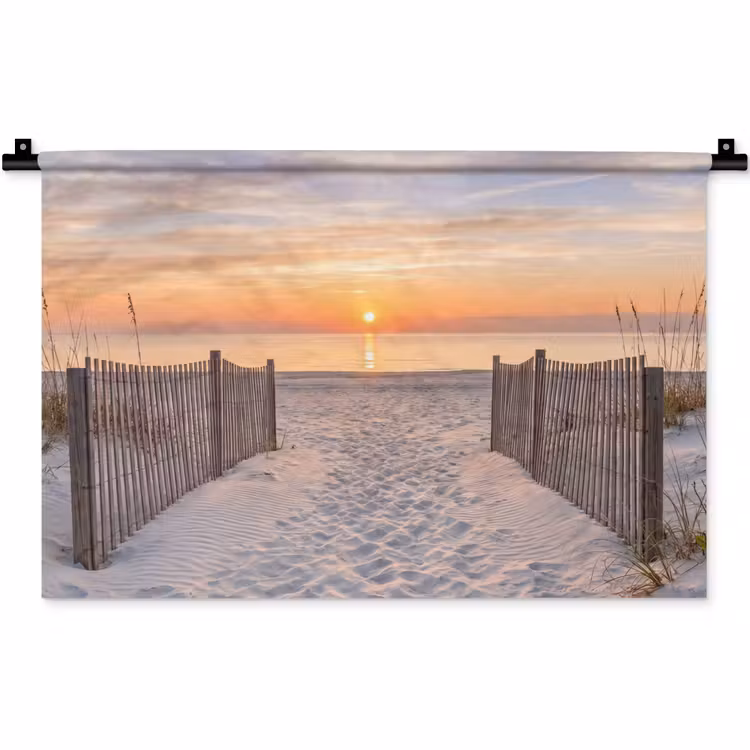 Zonsondergang - Strand - Zand Wandkleed katoen klein -zz3d