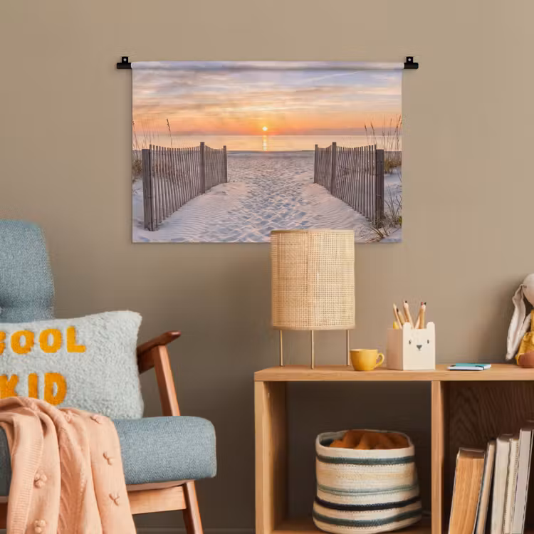 Zonsondergang - Strand - Zand Wandkleed katoen klein -wsfeer4_kind
