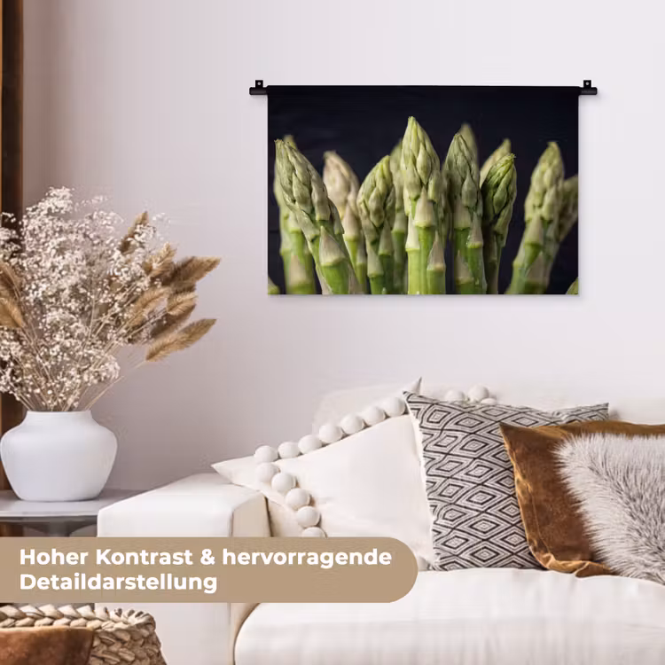 Asperges - Groen - Zwart Wandkleed katoen klein -tsfeer1_DE