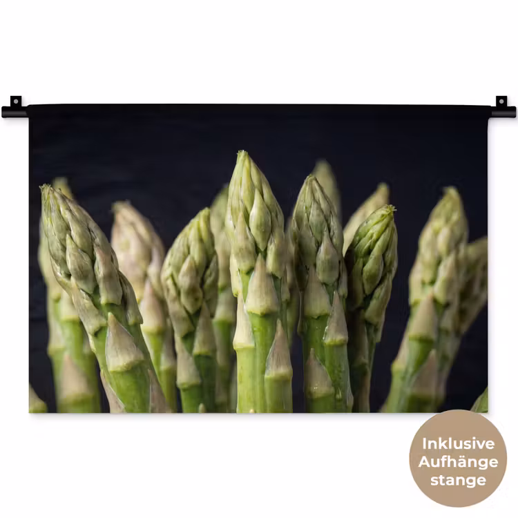 Asperges - Groen - Zwart Wandkleed katoen klein -t3d_DE