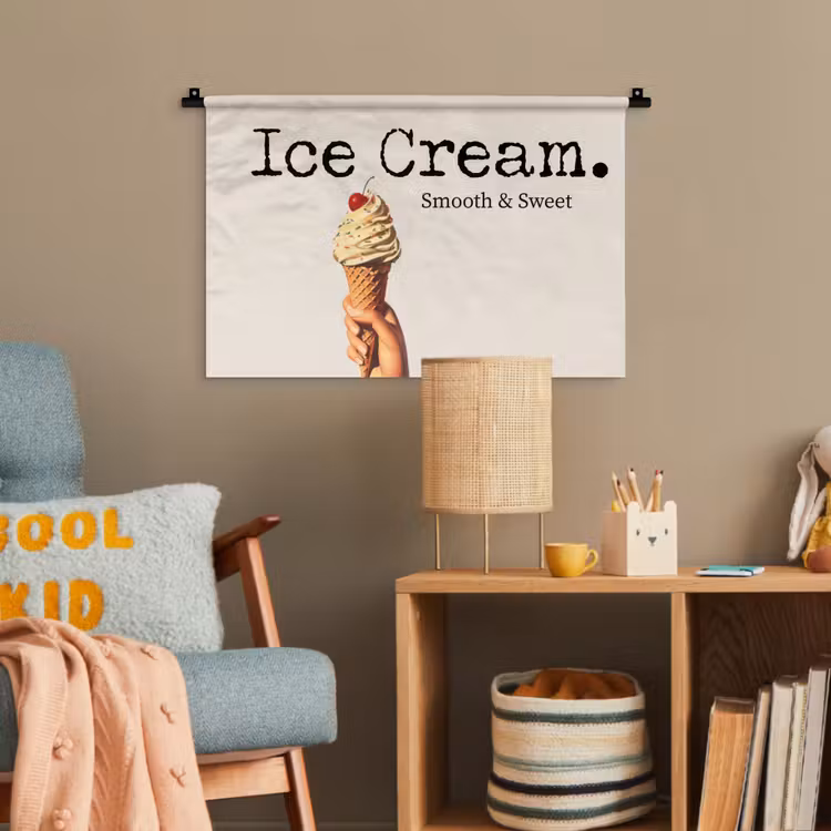 Ice cream - Softijs - Kleurrijk - Kers Wandkleed katoen klein -wsfeer4_kind