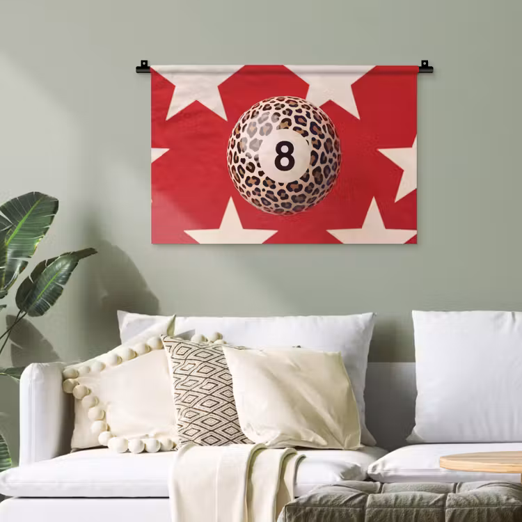 Spel - Dierenprint - Nummer 8 - Modern - Rood Wandkleed katoen klein -sfeer7