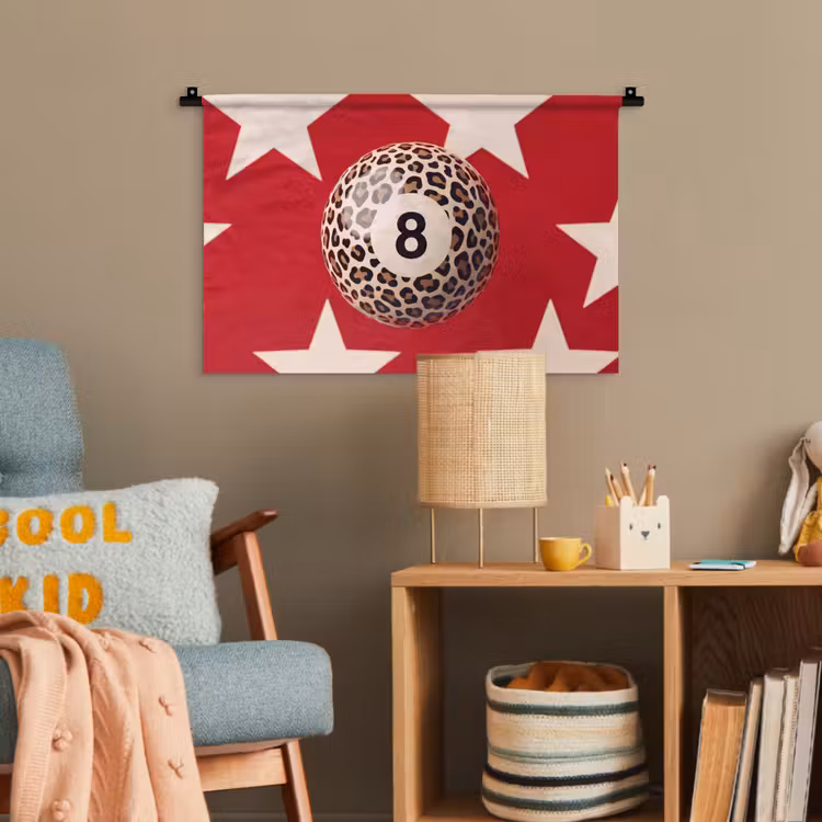 Spel - Dierenprint - Nummer 8 - Modern - Rood Wandkleed katoen klein -wsfeer4_kind