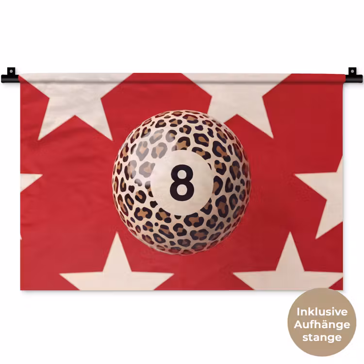 Spel - Dierenprint - Nummer 8 - Modern - Rood Wandkleed katoen klein -t3d_DE
