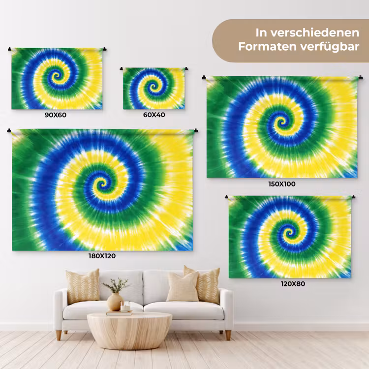 Spiraal - Groen - Draaiend Wandkleed katoen klein -tsfeer8_DE