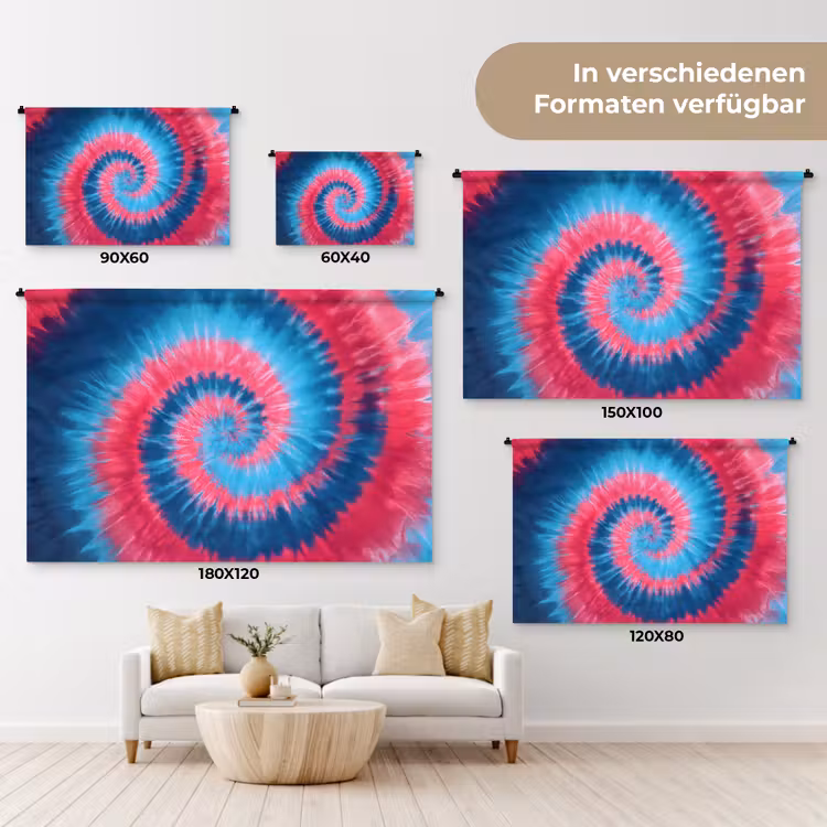 Spiraal - Roze - Draaiend Wandkleed katoen klein -tsfeer8_DE