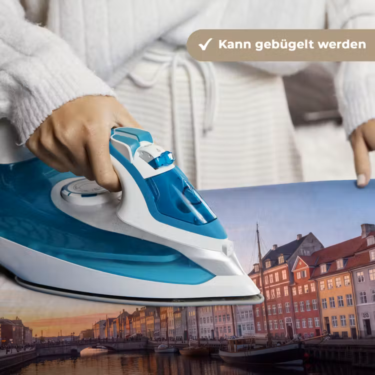 Stad - Gracht - Zonsondergang - Klassiek - Kleurrijk Wandkleed katoen klein -tsfeer9_DE