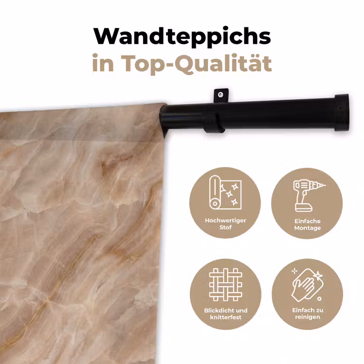 Steen - Ader - Natuur - Modern - Beige Wandkleed katoen klein -tsfeer2_DE