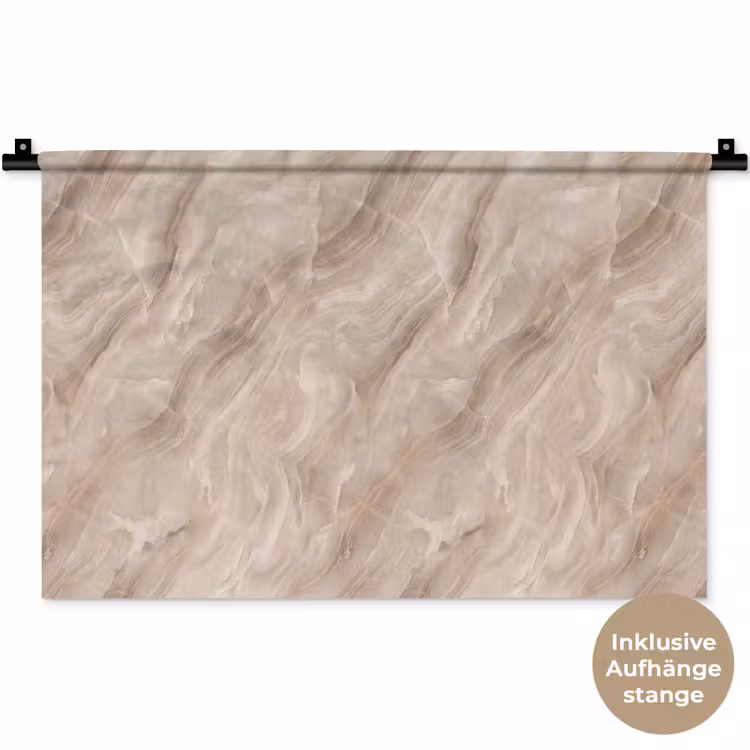 Steen - Golvend - Abstract - Beige Wandkleed katoen klein -t3d_DE