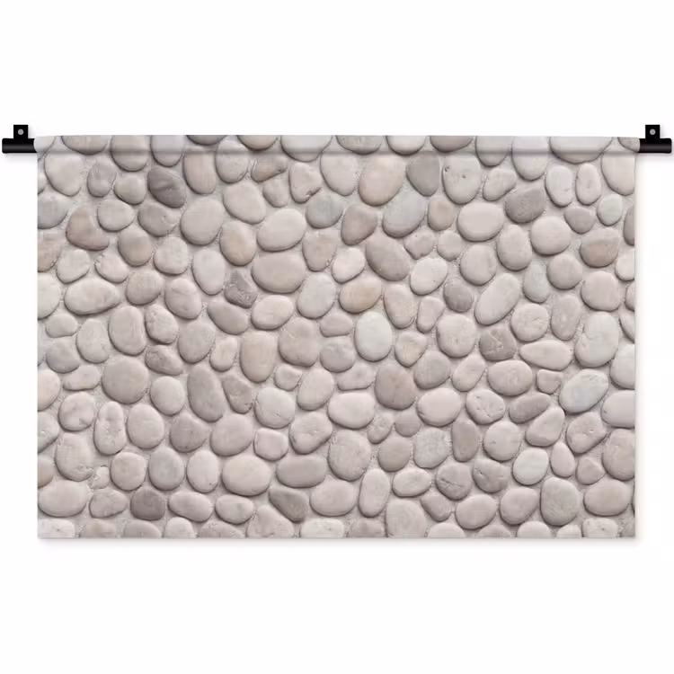 Steen - Kiezel - Natuur - Minimalistisch - Beige Wandkleed katoen klein -zz3d