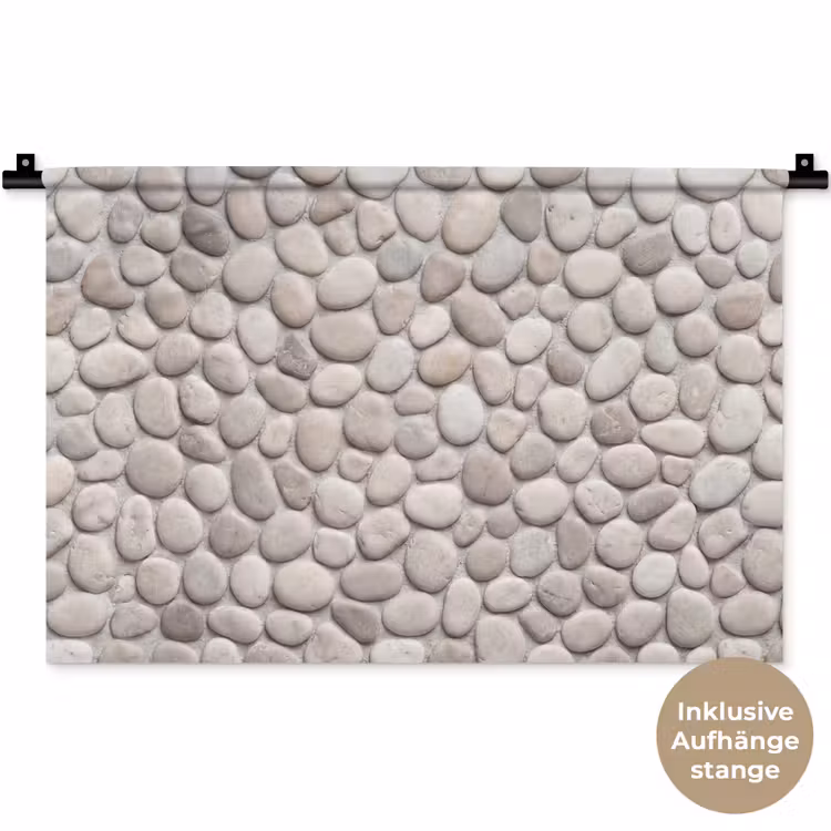 Steen - Kiezel - Natuur - Minimalistisch - Beige Wandkleed katoen klein -t3d_DE