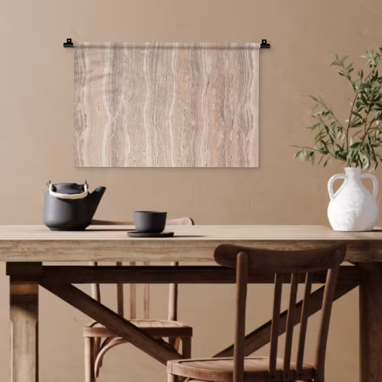 Steen - Patroon - Textuur - Natuurlijk - Beige Wandkleed katoen klein -sfeer6