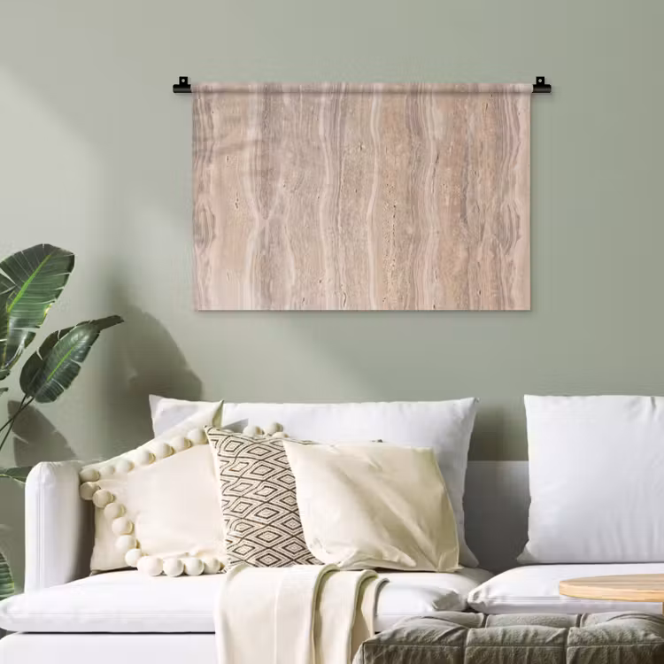Steen - Patroon - Textuur - Natuurlijk - Beige Wandkleed katoen klein -sfeer7