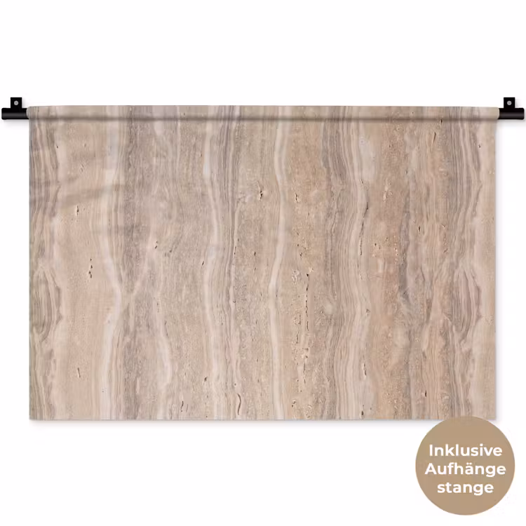 Steen - Patroon - Textuur - Natuurlijk - Beige Wandkleed katoen klein -t3d_DE