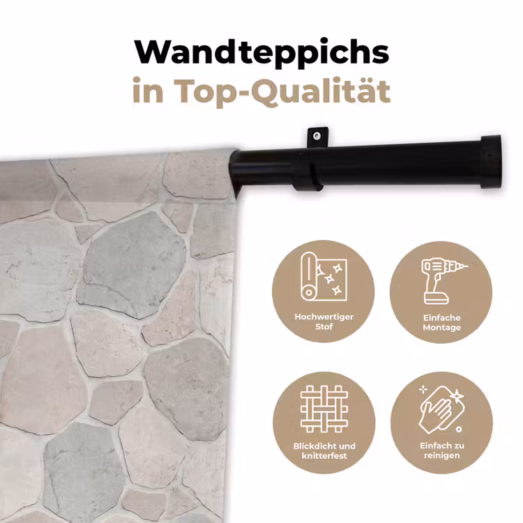 Steen - Patroon - Textuur - Beige Wandkleed katoen klein -tsfeer2_DE