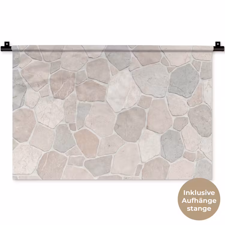 Steen - Patroon - Textuur - Beige Wandkleed katoen klein -t3d_DE