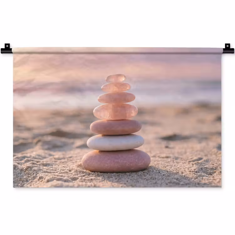 Stenen - Zand - Roze Wandkleed katoen klein -zz3d