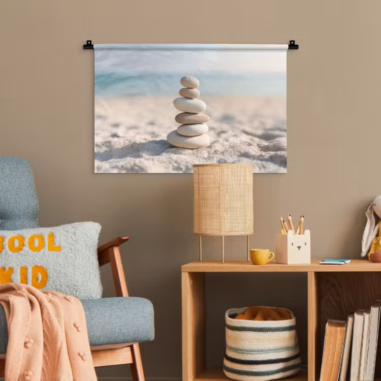 Stenen - Stapel - Zand - Zee Wandkleed katoen klein -wsfeer4_kind