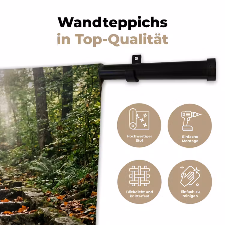 Stenen - Trap - Bos - Natuur Wandkleed katoen klein -tsfeer2_DE