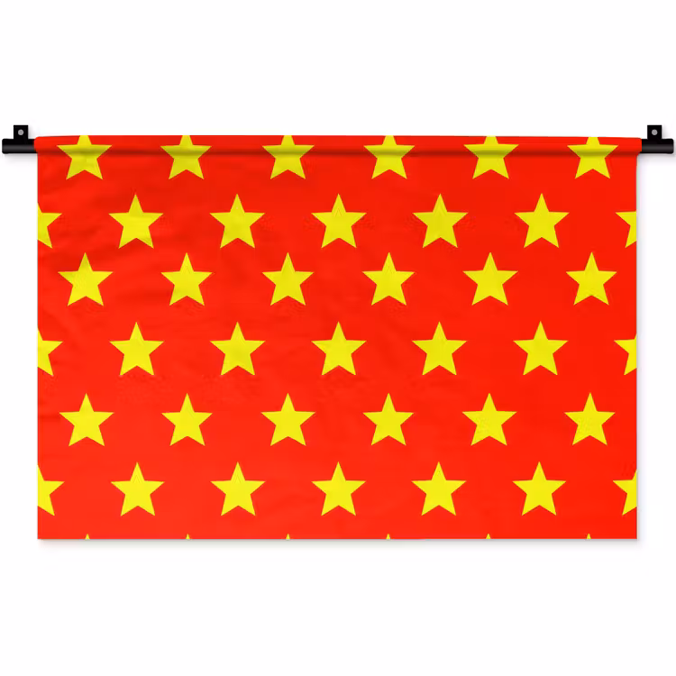 Ster - Patroon - Geel Wandkleed katoen klein 269 -zz3d