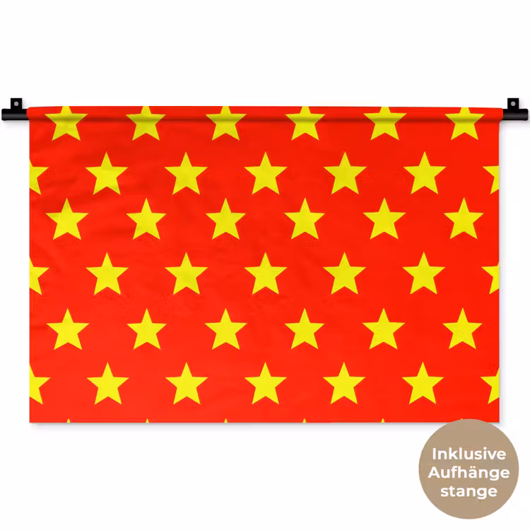 Ster - Patroon - Geel Wandkleed katoen klein 269 -t3d_DE