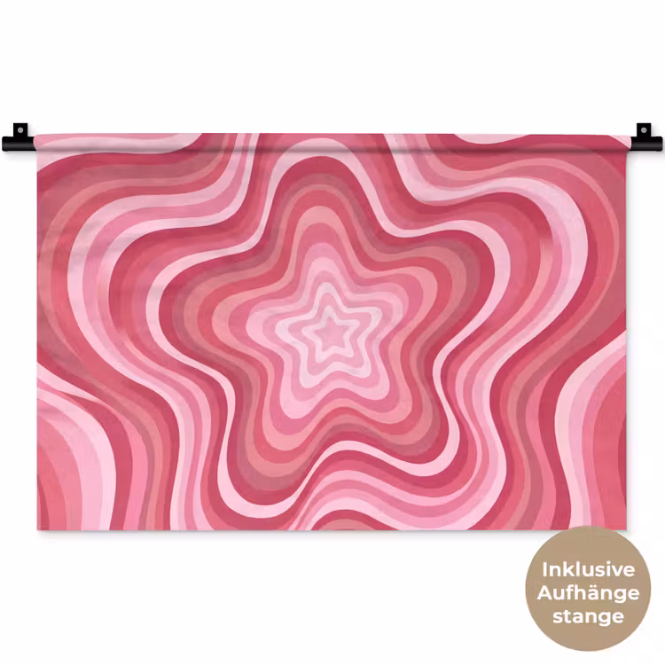 Ster - Golvend - Abstract - Roze Wandkleed katoen klein -t3d_DE