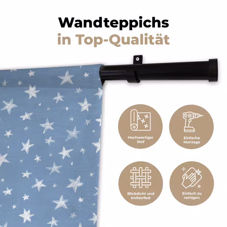 Sterretjes - Patroon - Blauw Wandkleed katoen klein 269 -tsfeer2_DE