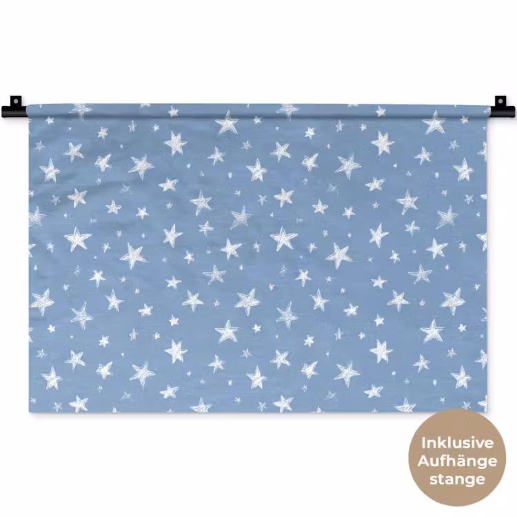 Sterretjes - Patroon - Blauw Wandkleed katoen klein 269 -t3d_DE