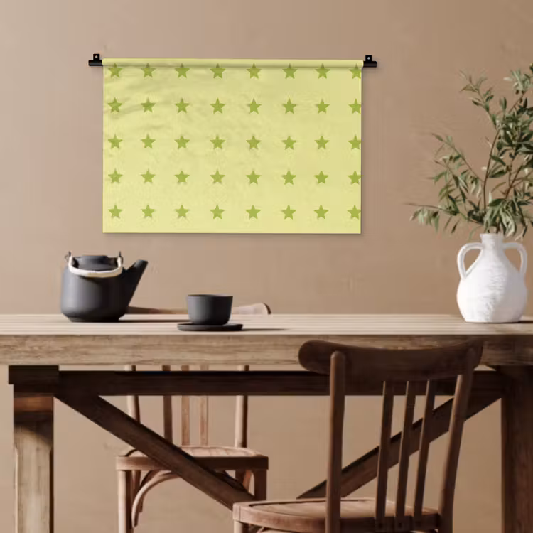 Sterren - Patroon - Groen Wandkleed katoen klein 269 -sfeer6