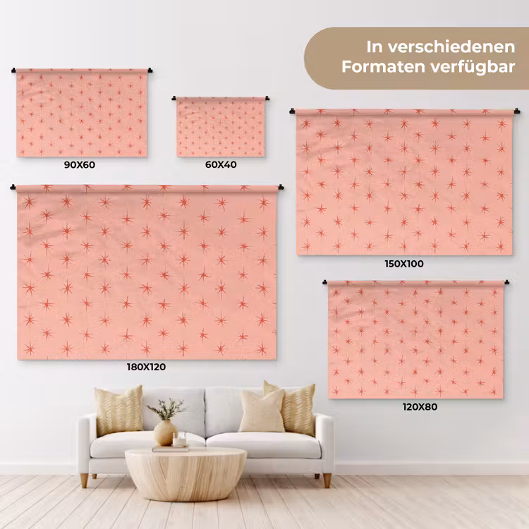Sterretjes - Patroon - Oranje Wandkleed katoen klein 269 -tsfeer8_DE