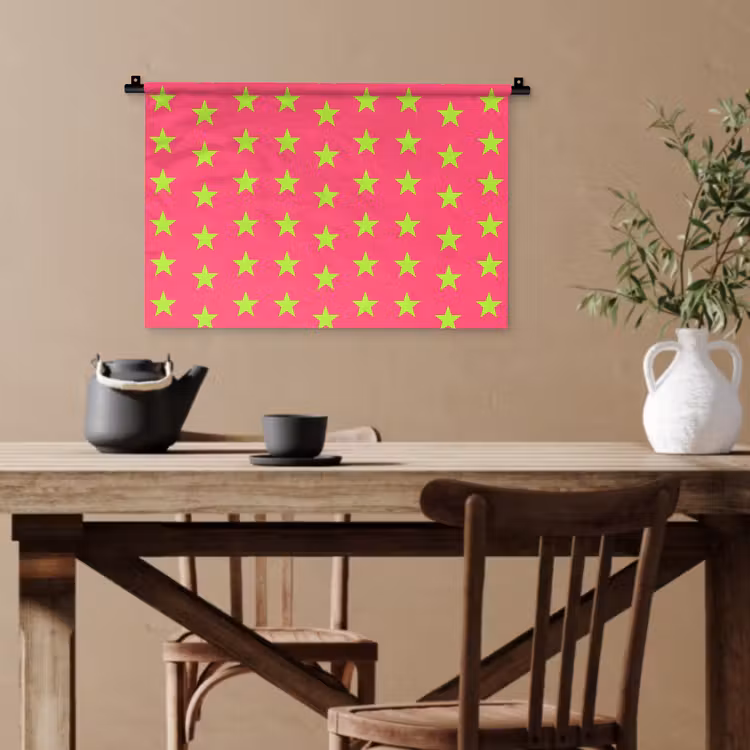 Sterren - Patroon - Roze Wandkleed katoen klein 269 -sfeer6