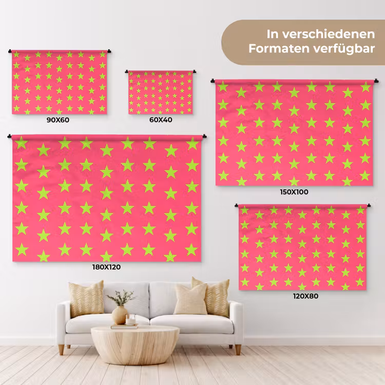 Sterren - Patroon - Roze Wandkleed katoen klein 269 -tsfeer8_DE