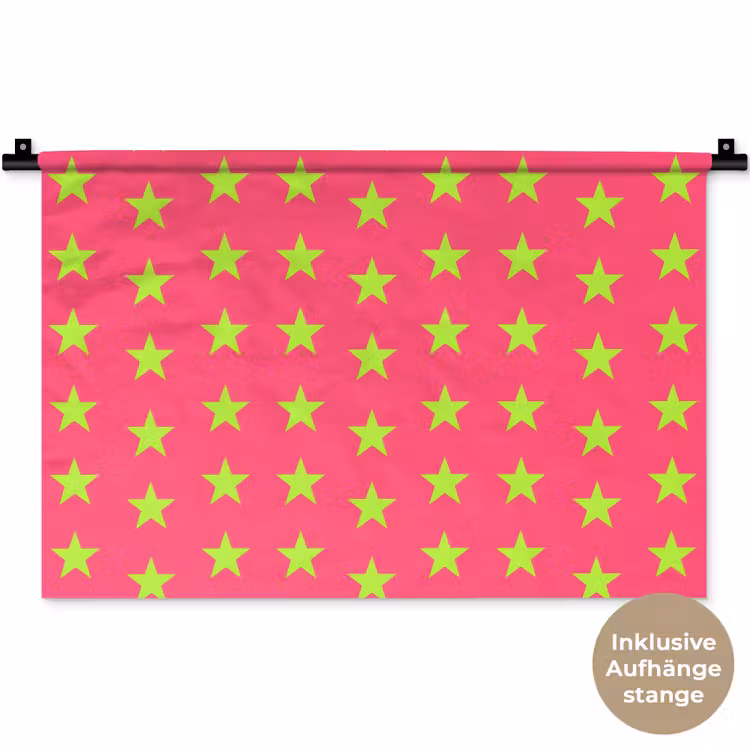 Sterren - Patroon - Roze Wandkleed katoen klein 269 -t3d_DE