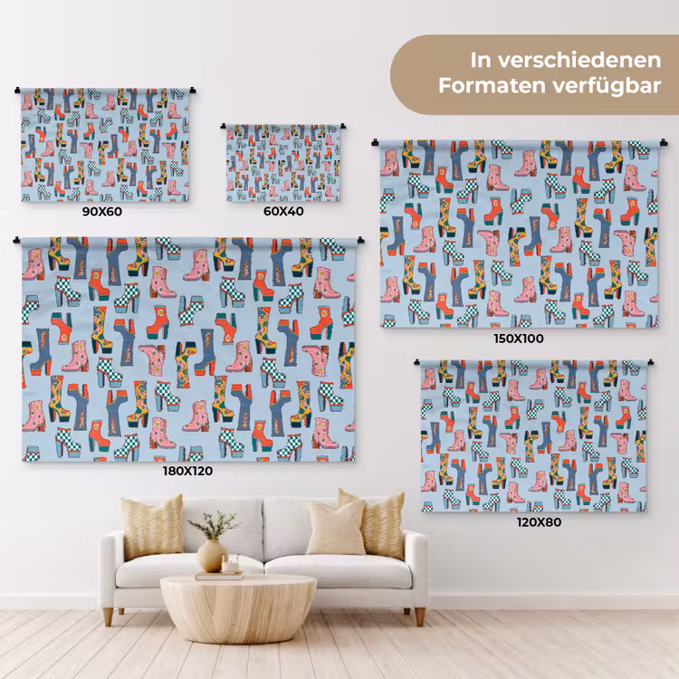 Laarzen - Patroon - Disco Wandkleed katoen klein 269 -tsfeer8_DE