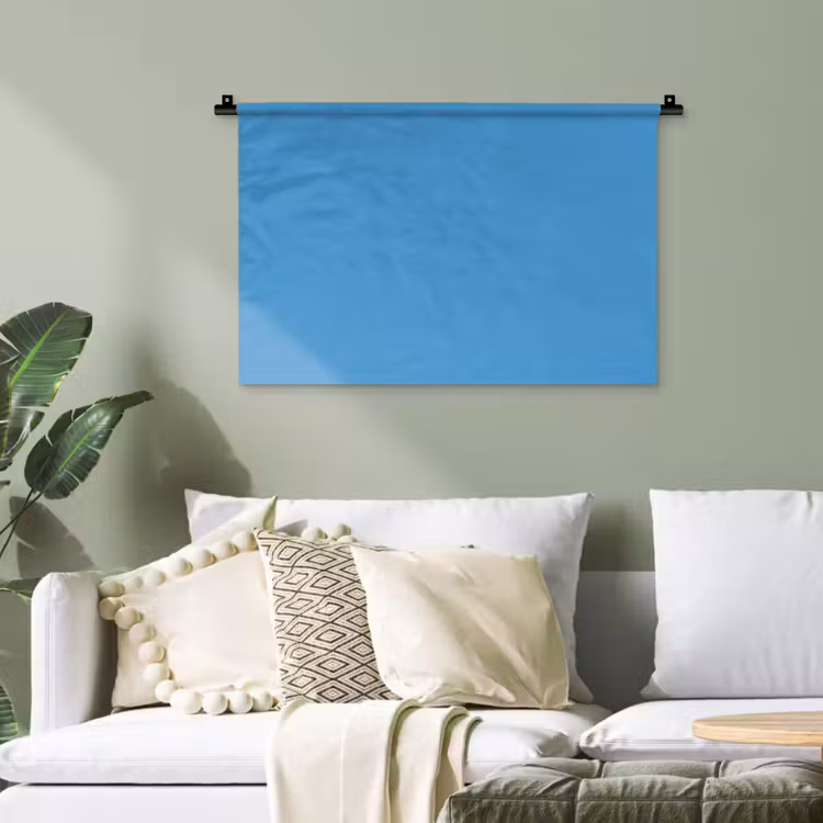 Steel - Blue - Blauw Wandkleed katoen klein 269 -sfeer7