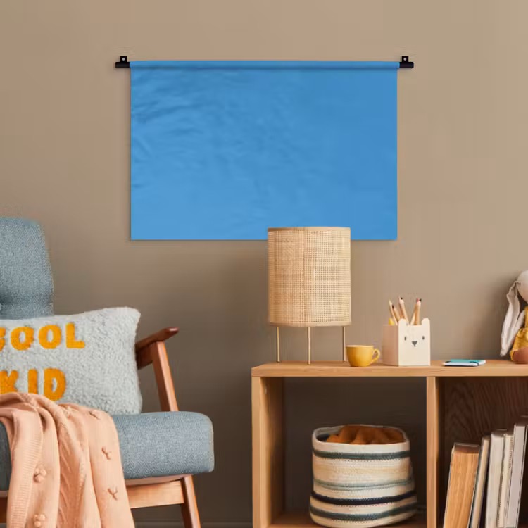 Steel - Blue - Blauw Wandkleed katoen klein 269 -wsfeer4_kind