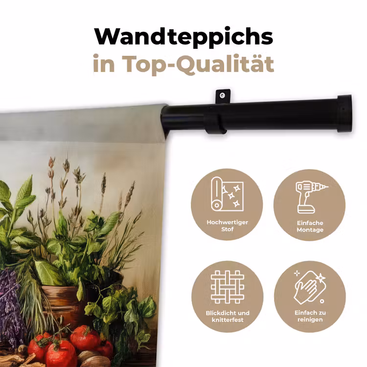 Stilleven - Kruiden - Specerijen - Fruit - Kleurrijk Wandkleed katoen klein -tsfeer2_DE