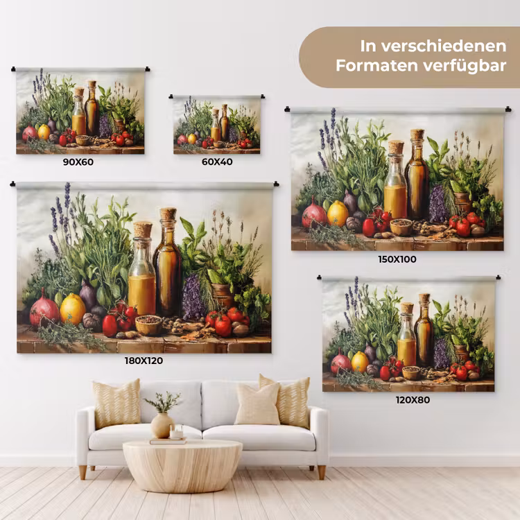 Stilleven - Kruiden - Specerijen - Fruit - Kleurrijk Wandkleed katoen klein -tsfeer8_DE