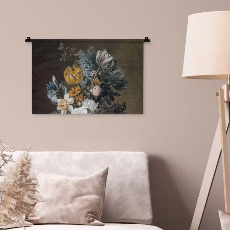 Stilleven met bloemen - Schilderij van Eelke Jelles Eelkema Wandkleed katoen klein -sfeer4