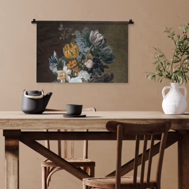 Stilleven met bloemen - Schilderij van Eelke Jelles Eelkema Wandkleed katoen klein -sfeer6