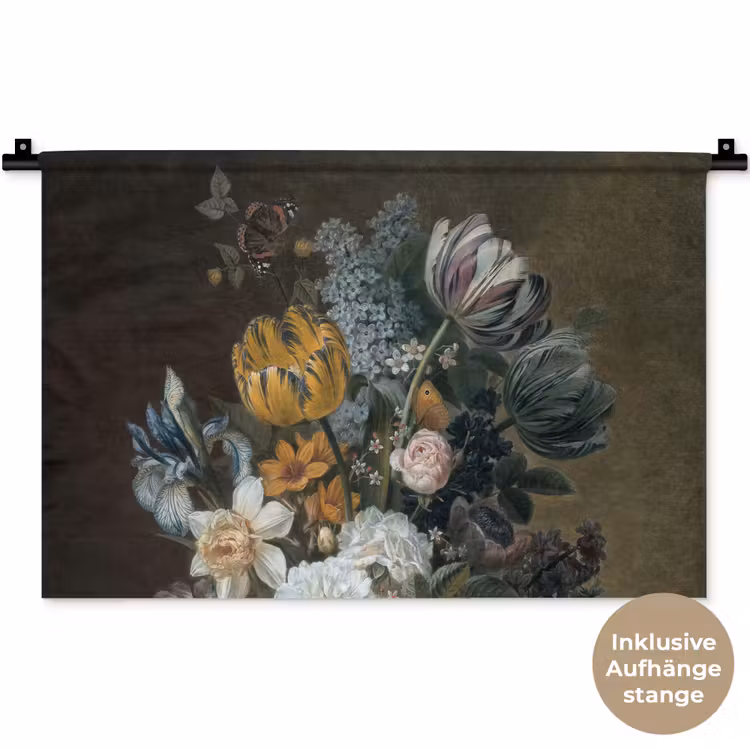 Stilleven met bloemen - Schilderij van Eelke Jelles Eelkema Wandkleed katoen klein -t3d_DE