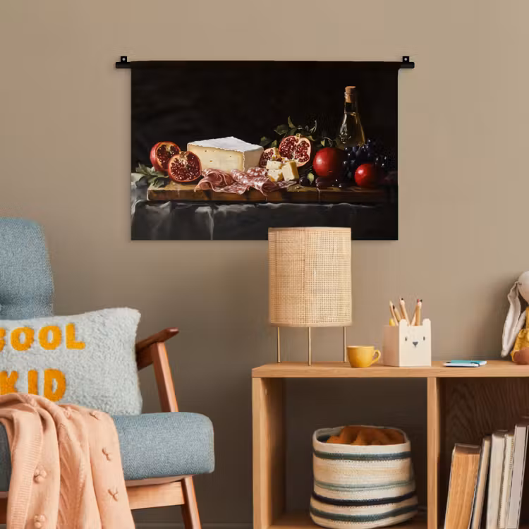 Stilleven - Vintage - Borrelplank Wandkleed katoen klein -wsfeer4_kind