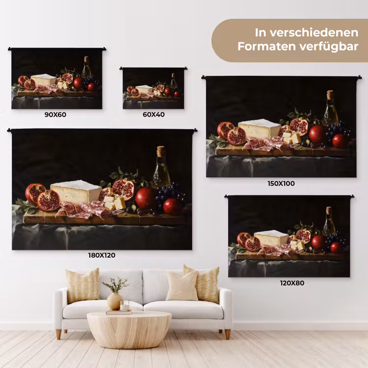Stilleven - Vintage - Borrelplank Wandkleed katoen klein -tsfeer8_DE