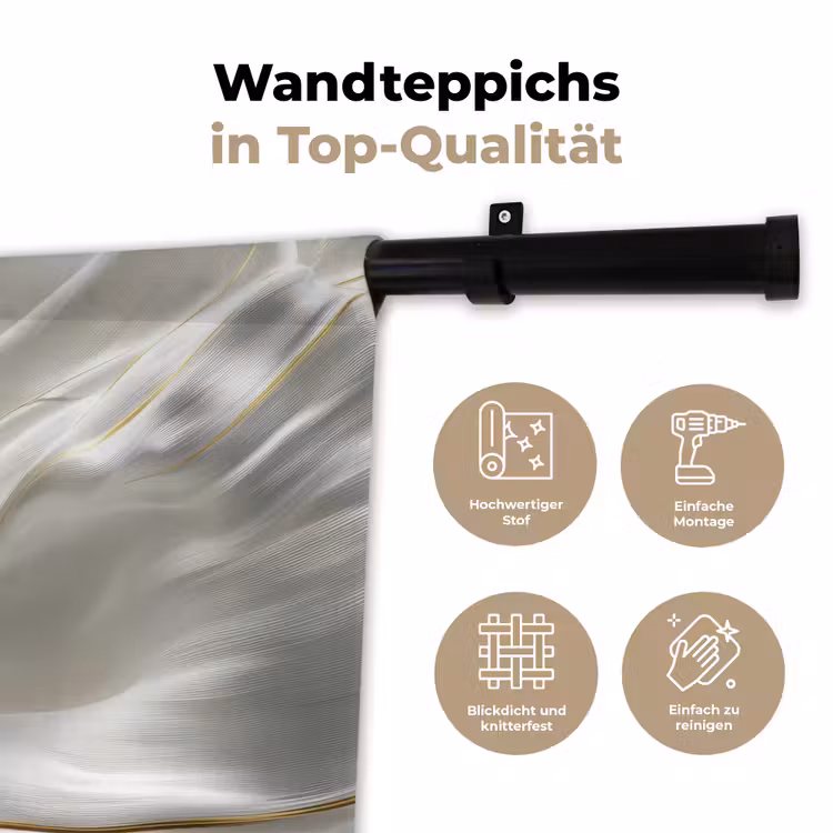 Stof - Plooien - Goud Wandkleed katoen klein -tsfeer2_DE