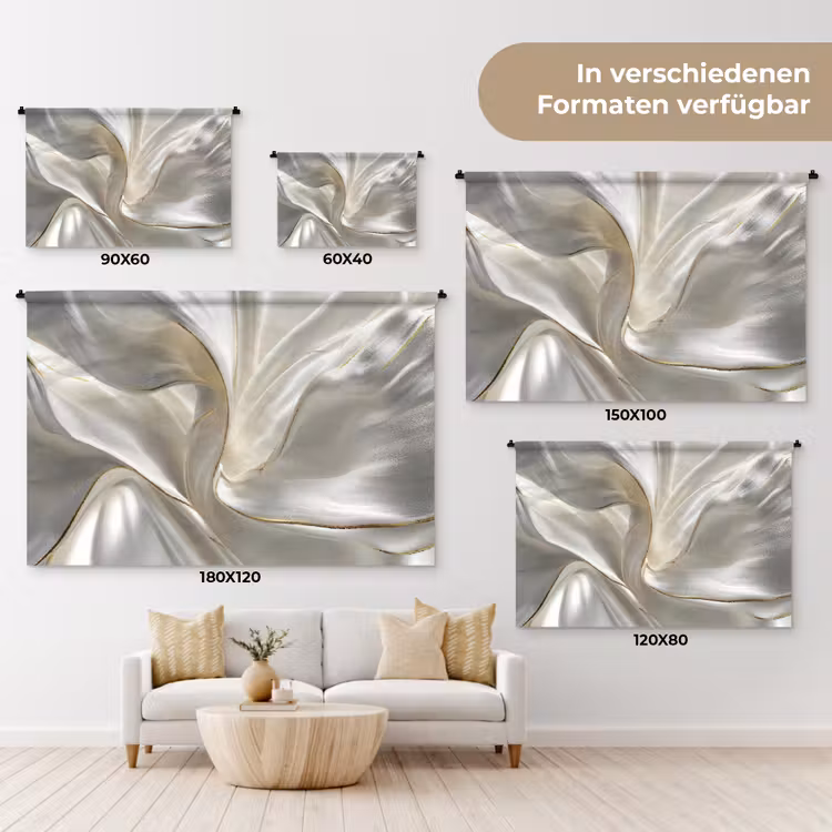 Stof - Plooien - Goud Wandkleed katoen klein -tsfeer8_DE