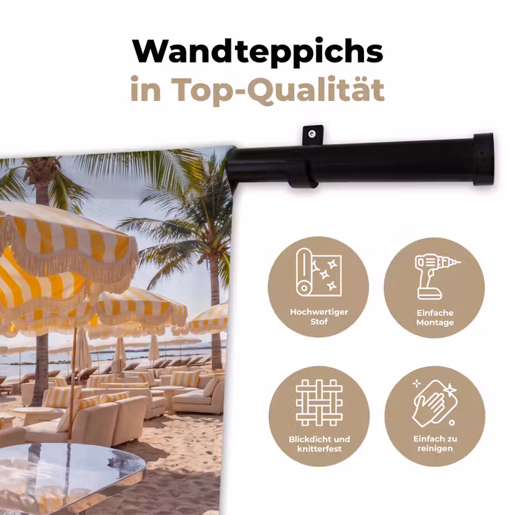 Strand - Ligbedden - Vakantie - Modern - Geel Wandkleed katoen klein -tsfeer2_DE