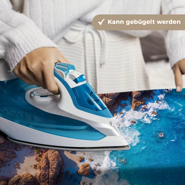 Strand - Zee - Rotsen - Natuur - Blauw Wandkleed katoen klein -tsfeer9_DE