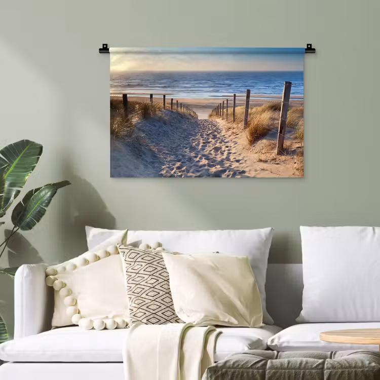 Strand - Zee - Nederland - Duinen - Zon Wandkleed katoen klein -sfeer7